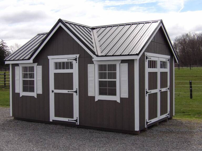 10'x16' Barnwood Grey, Victorian Style Shed