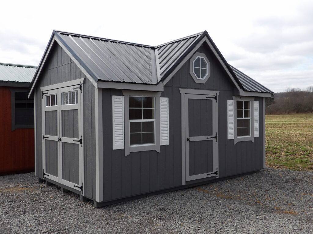 Grey 10x16' Victorian Style Shed